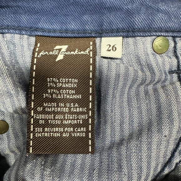 7 For All Mankind Jeans Womens 26 The Slim Cigarette Cotton Stretch Distressed - Picture 6 of 9